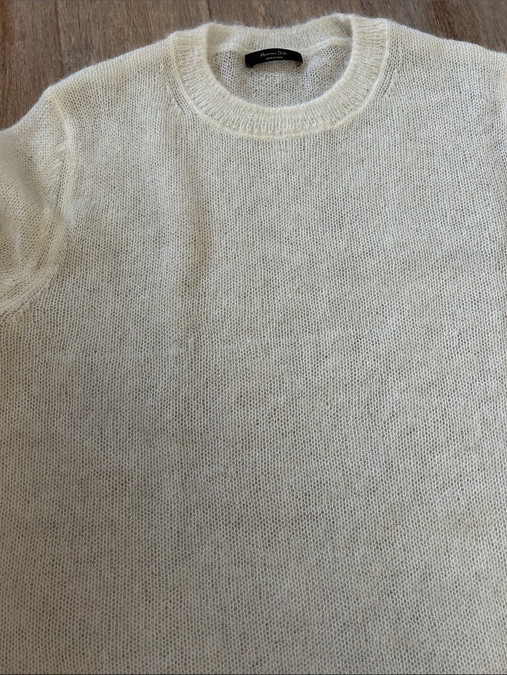 Massimo Dutti Classic Crewneck Women's Sweater in Cream asymmetrical S - Picture 14 of 14